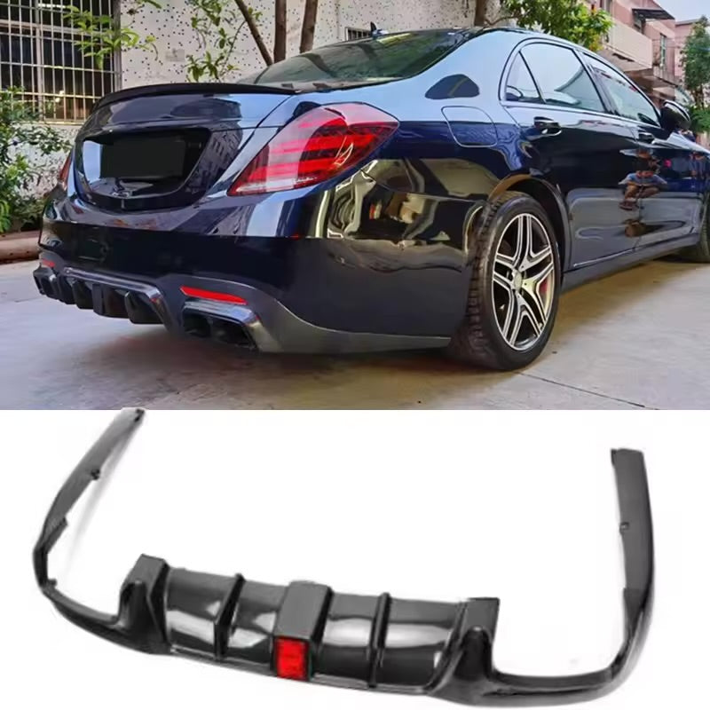 Rear diffuser with exhaust tips - Mercedes S-class W222  (2017-2020) AMG-line