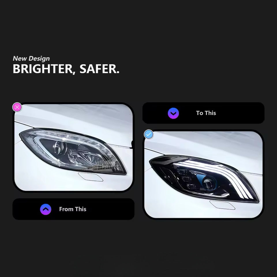 Bi-xenon LED Headlights - Mercedes ML W166 (2012-2015)