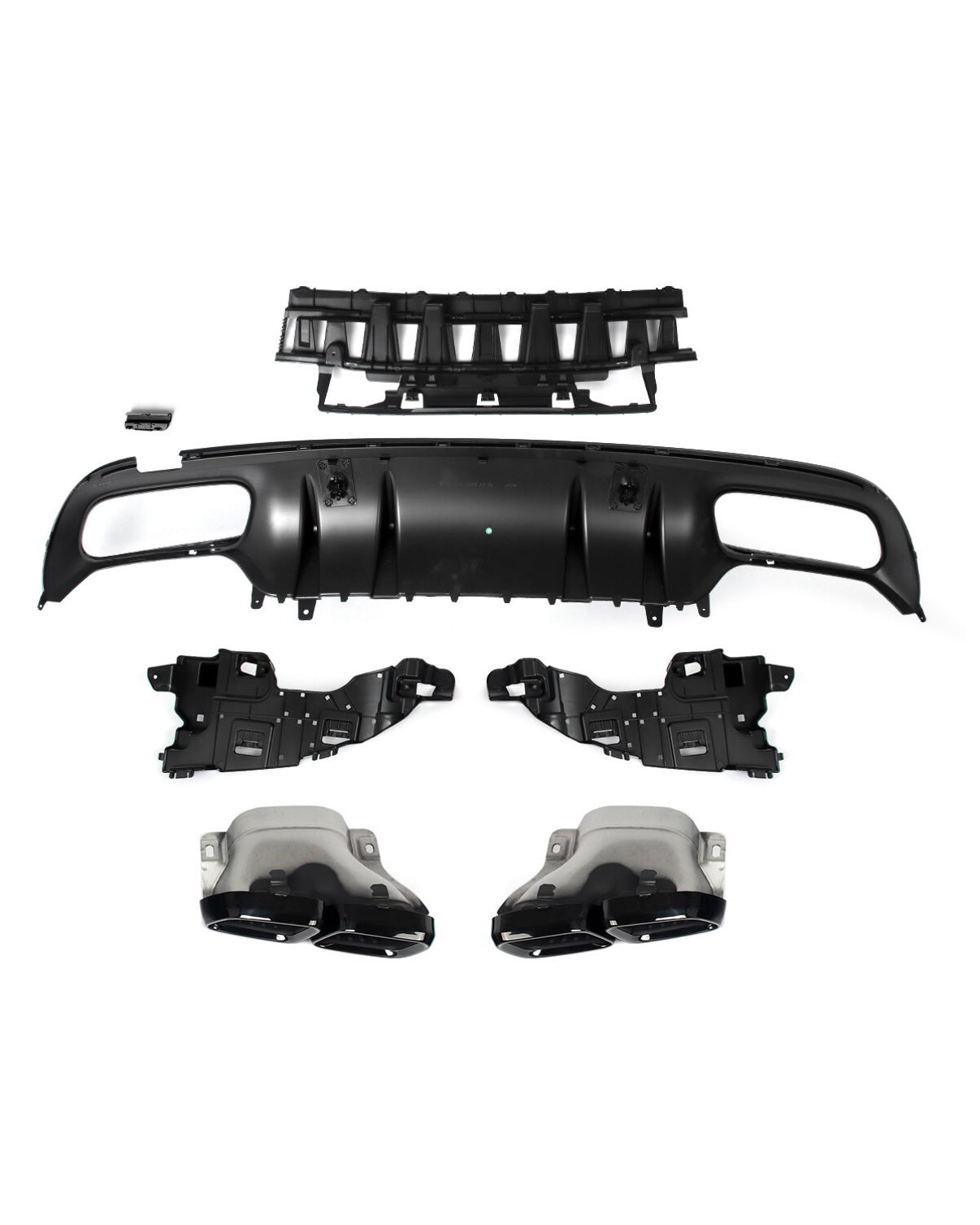 Mercedes C-Class W205/S205 63 AMG Style Diffuser With Exhaust Tips (2014-2021)