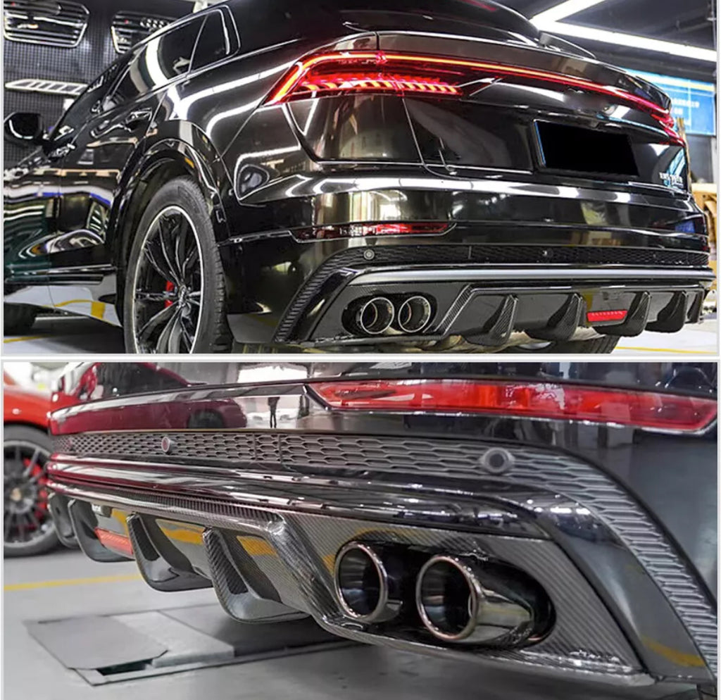 Rear Diffuser S-style Bumper - Audi Q8 (2019-2023) S-line