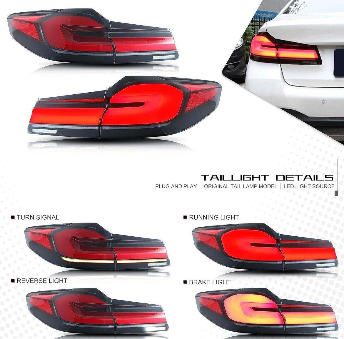 LCI style LED Taillights - BMW 5-Series G30 (2017-2020)