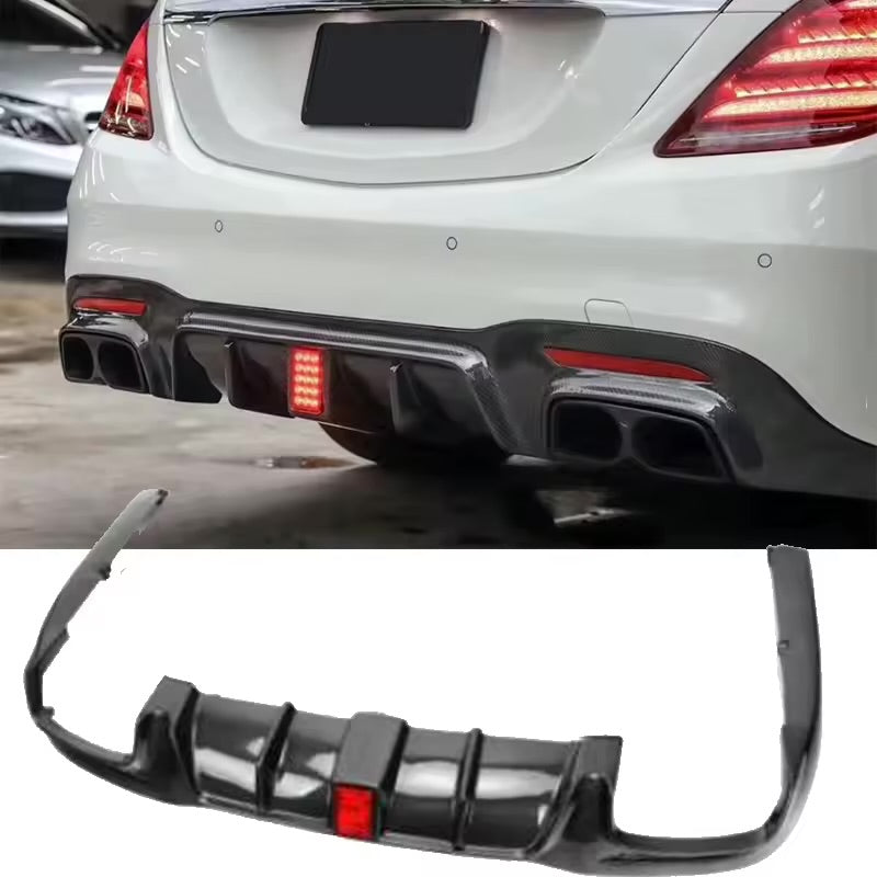Rear diffuser with exhaust tips - Mercedes S-class W222  (2017-2020) AMG-line