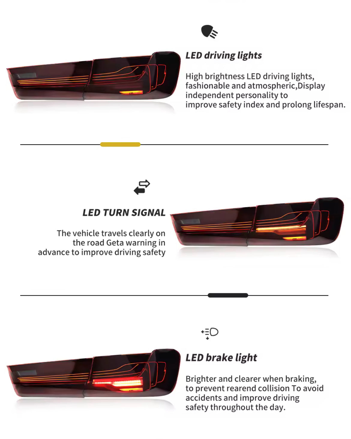 CSL style LED Taillights - Bmw 3-series G20/80 (2019-2025)