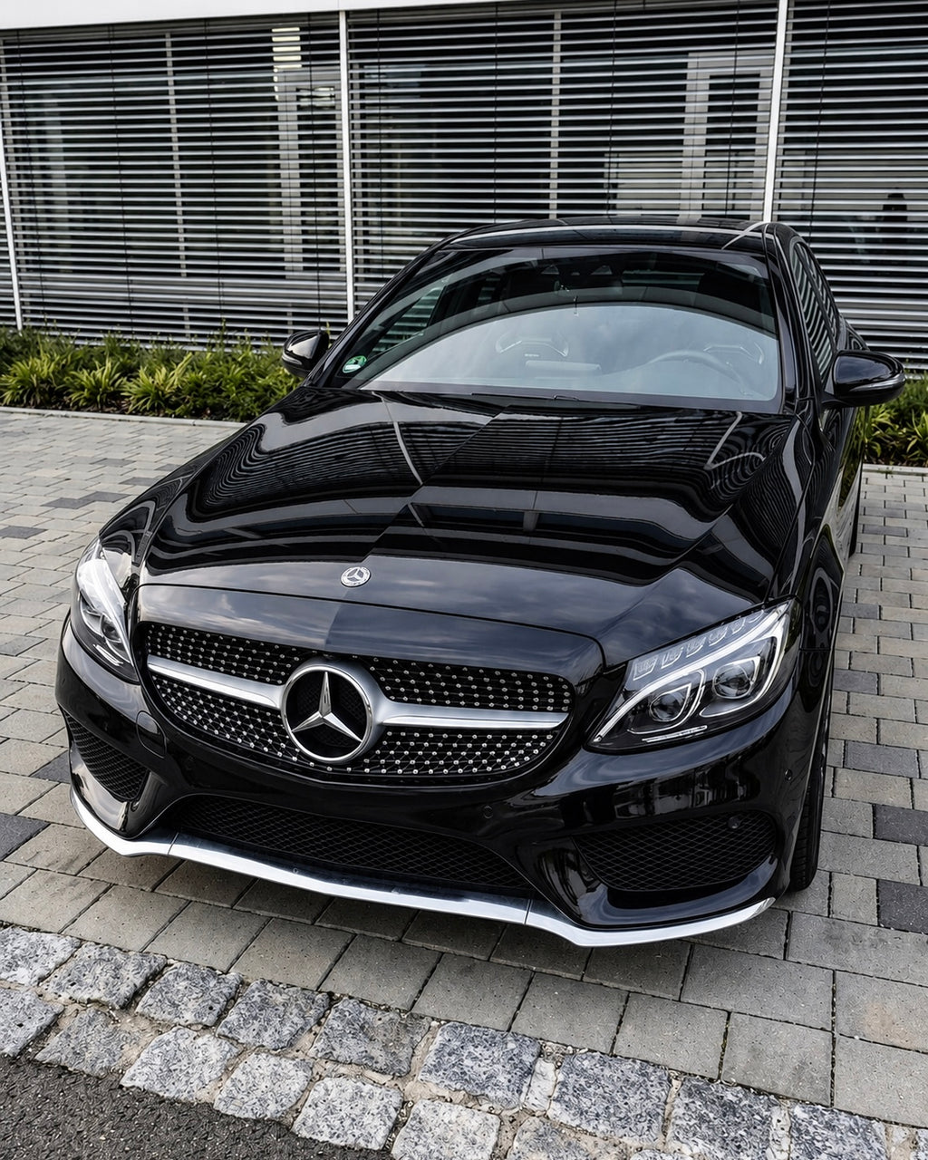 Mercedes C-Class W205/S205/C205/A205 Pre-Facelift Silver Diamond Grille (2014-2018)