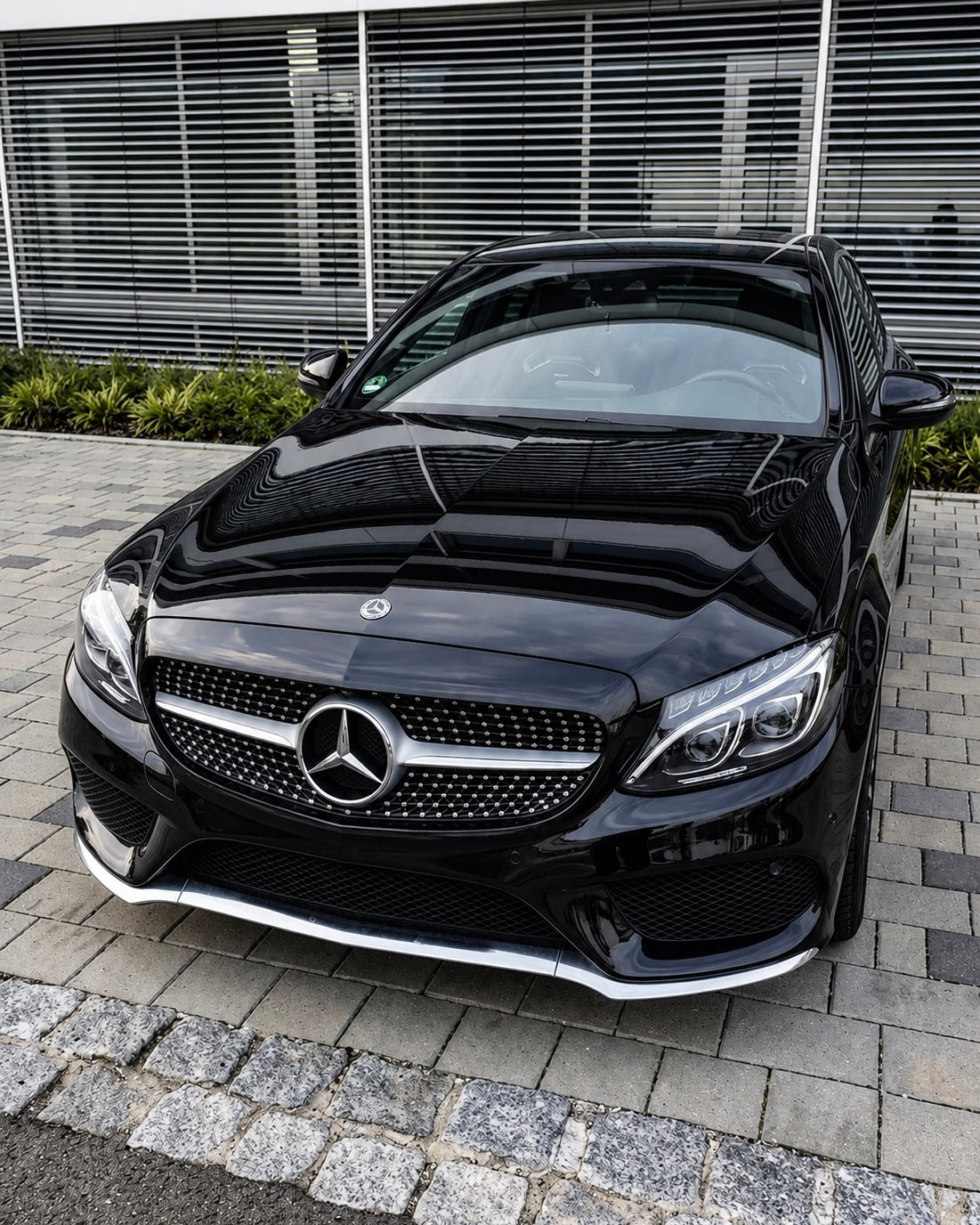 Mercedes C-Class W205/S205/C205/A205 Pre-Facelift Silver Diamond Grille (2014-2018)