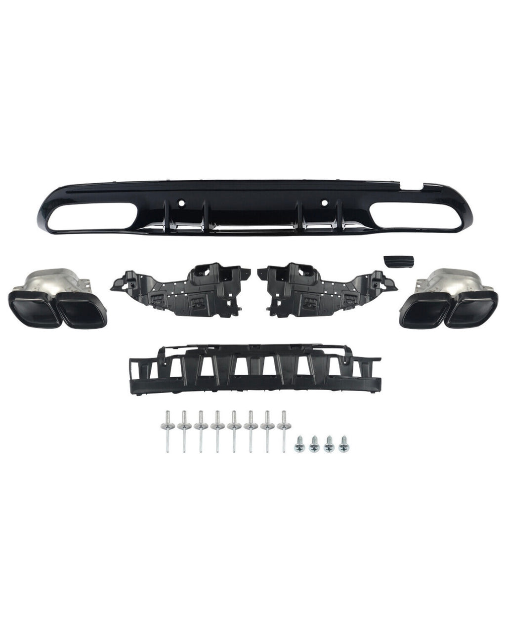 Mercedes C-Class W205/S205 63 AMG Style Diffuser With Exhaust Tips (2014-2021)
