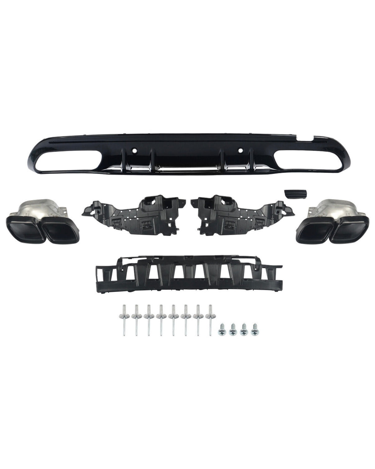 Mercedes C-Class W205/S205 63 AMG Style Diffuser With Exhaust Tips (2014-2021)