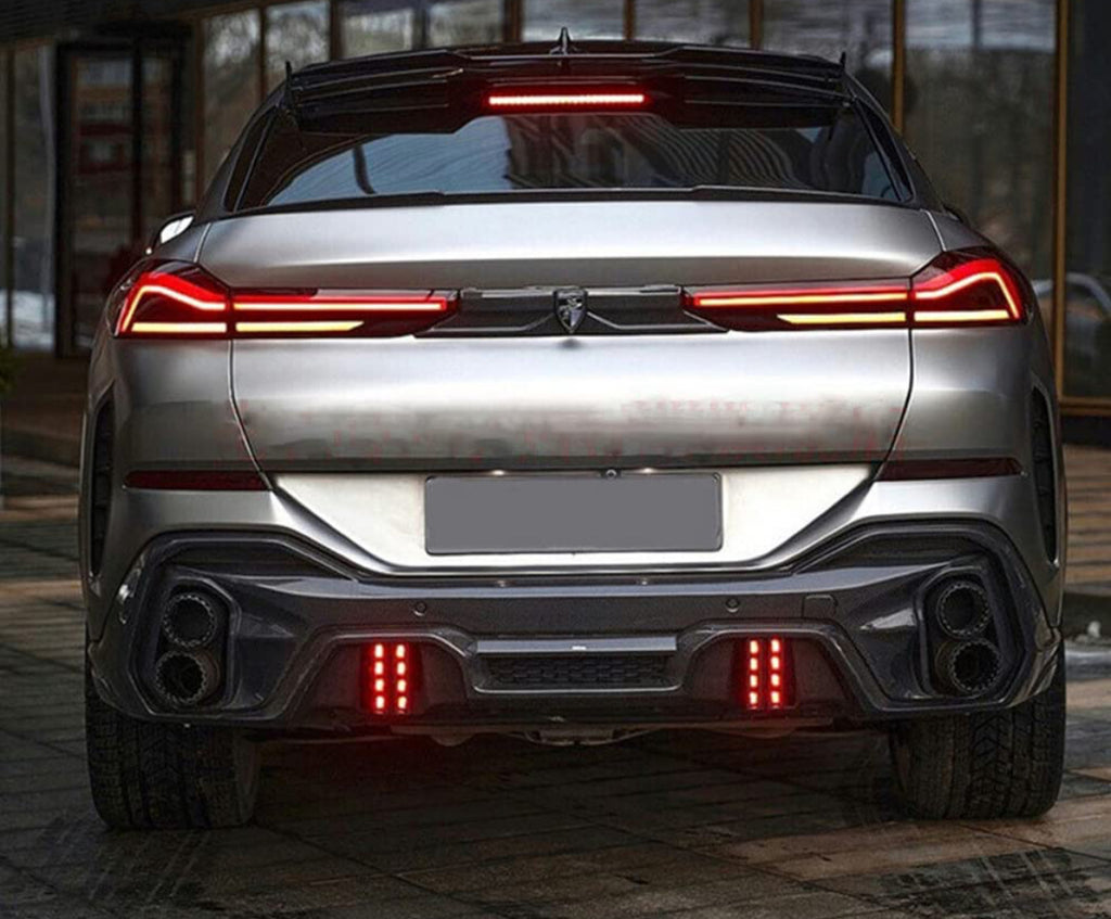 Diffuser with exhaust tips carbon Larte desing style Bmw X6 G06 (2019-2025) M-sport