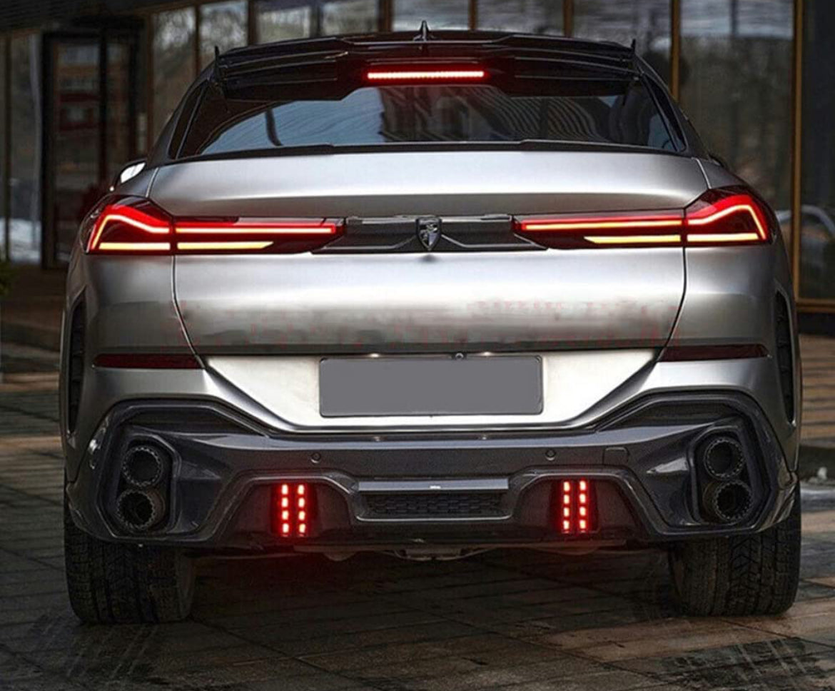 Diffuser with exhaust tips carbon Larte desing style Bmw X6 G06 (2019-2025) M-sport