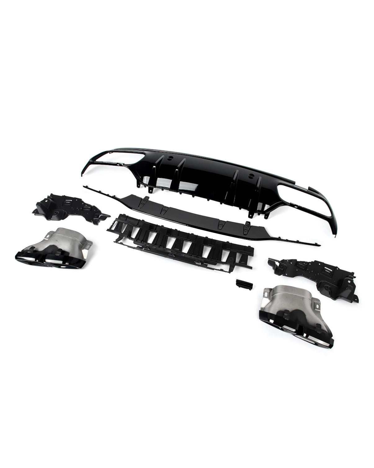 Mercedes C-Class W205/S205 63 AMG Style Diffuser With Exhaust Tips (2014-2021)