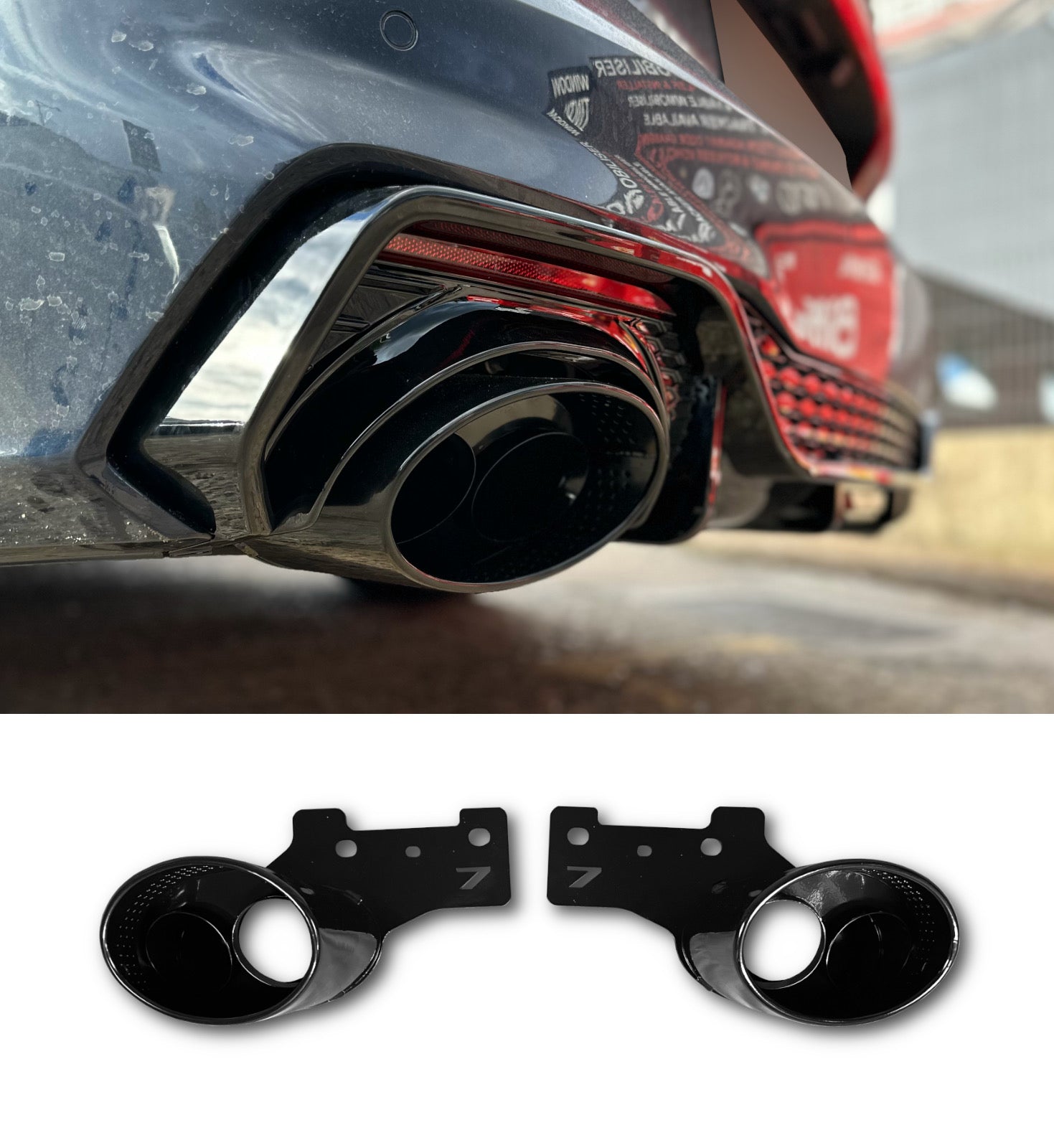 Rear diffuser with exhaust tips RS-style Audi A7 (2018-2025) S-line