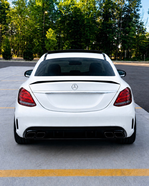 Mercedes C-Class W205/S205 63 AMG Style Diffuser With Exhaust Tips (2014-2021)