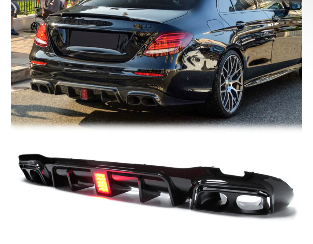 Brabus style Rear diffuser with exhaust tips for Mercedes E-class W213 (2016-2022)