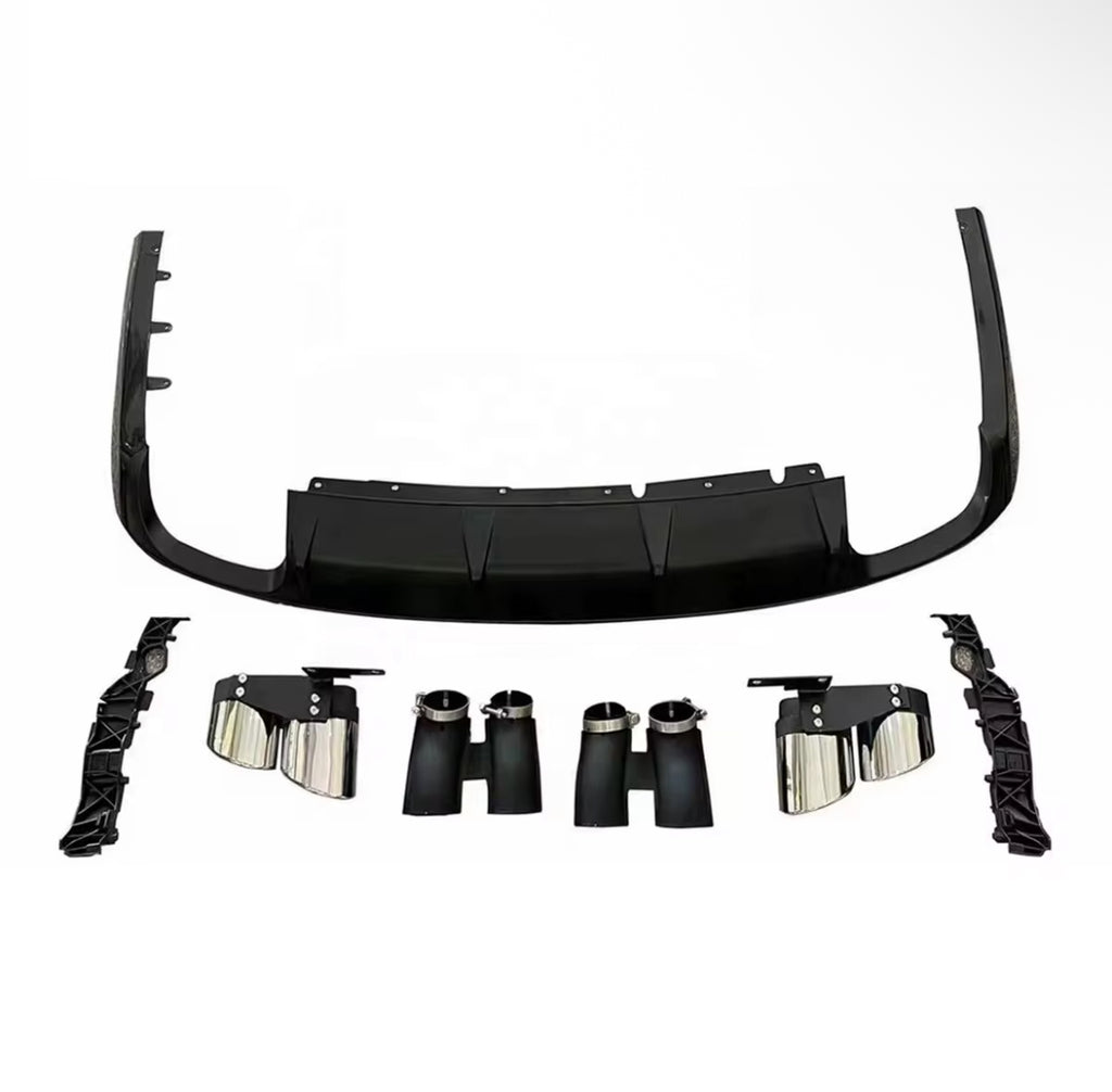 Rear diffuser with exhaust tips Audi A8 (2018-2025) Sport line