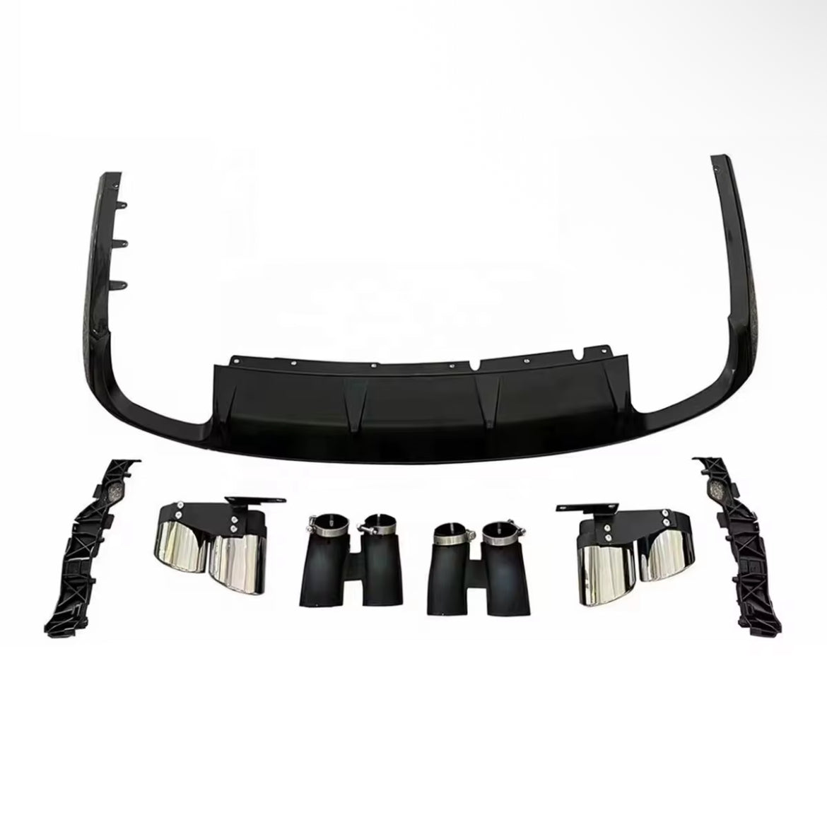 Rear diffuser with exhaust tips Audi A8 (2018-2025) Sport line