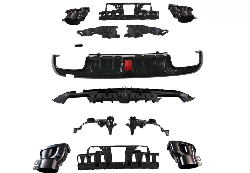 Rear diffuser with exhaust tips - Mercedes C-class w205 (2015-2018) AMG-line