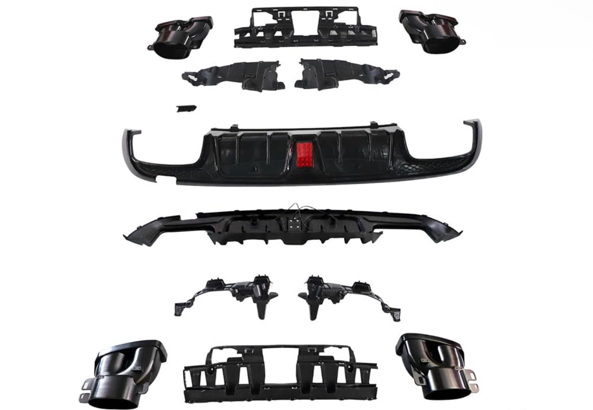 Rear diffuser with exhaust tips - Mercedes C-class w205 (2015-2018) AMG-line