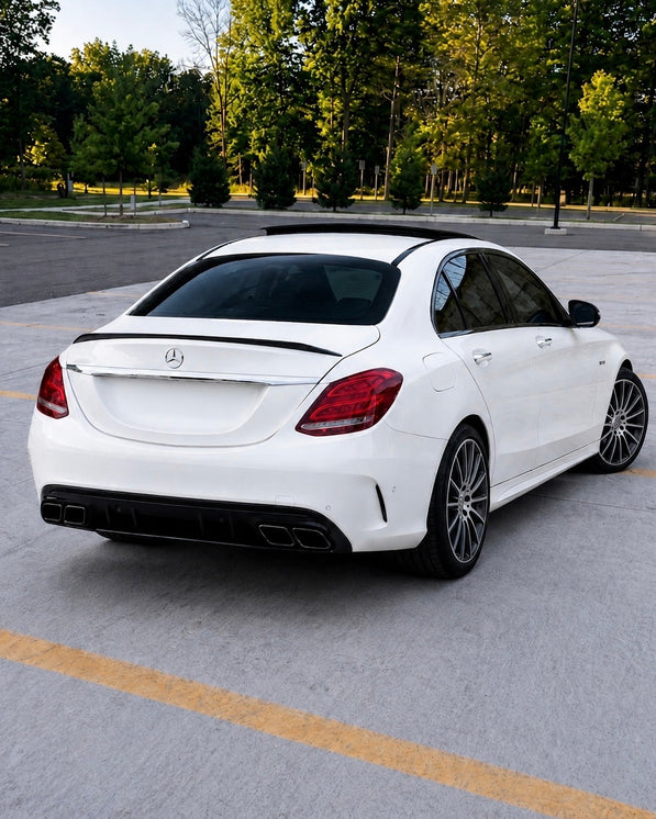 Mercedes C-Class W205/S205 63 AMG Style Diffuser With Exhaust Tips (2014-2021)