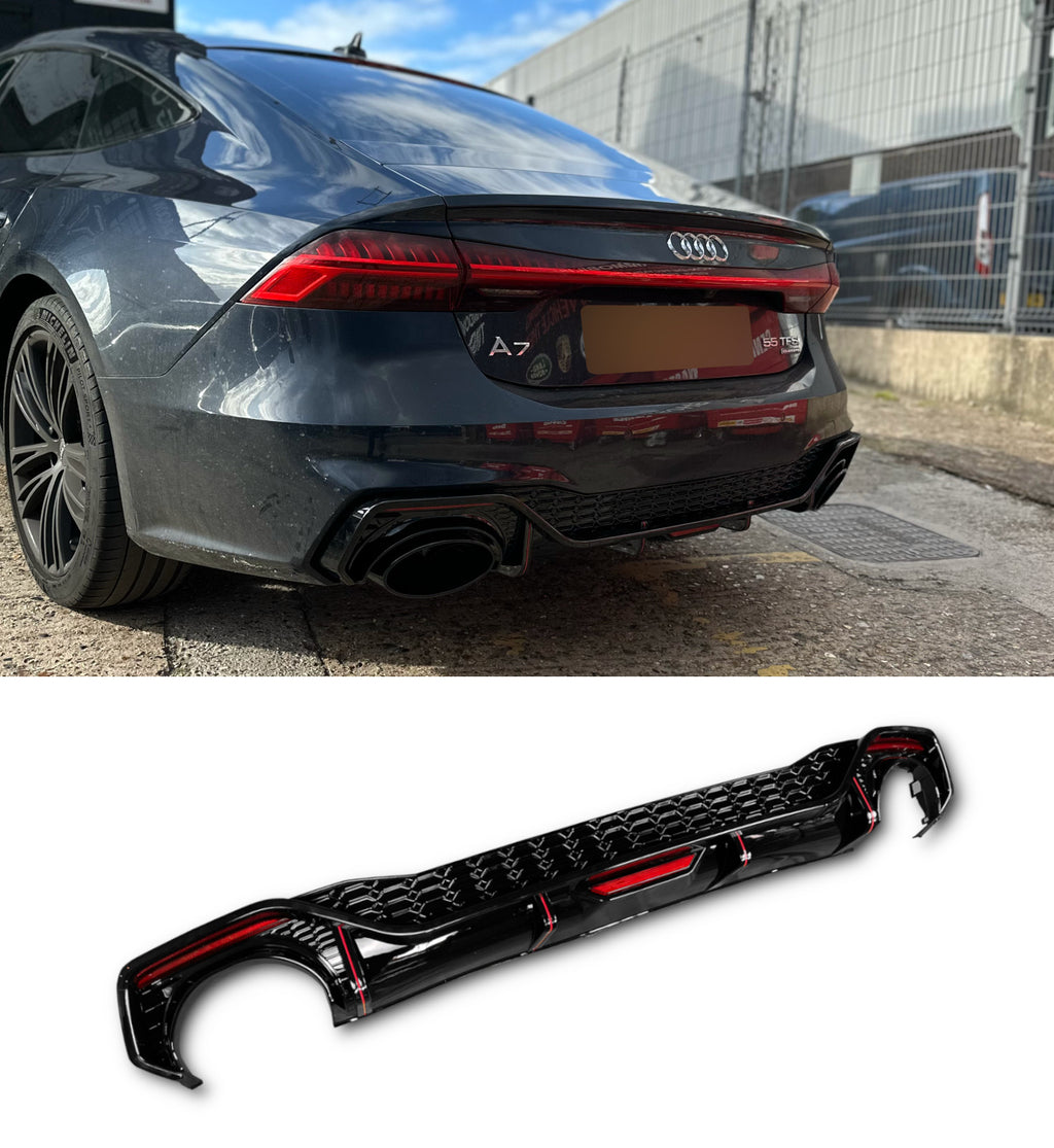 Rear diffuser with exhaust tips RS-style Audi A7 (2018-2025) S-line