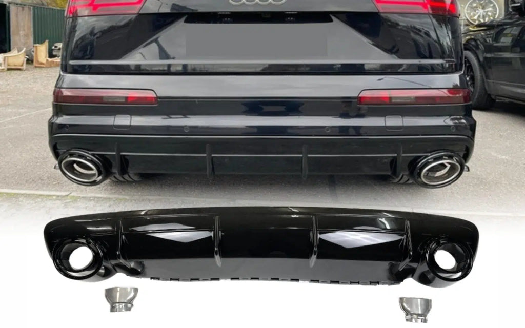 Rear diffuser RS style with exhaust tips - Audi Q7 (2015-2019) S-line
