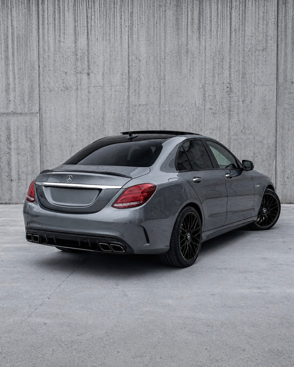 Mercedes C-Class W205/S205 63 AMG Style Diffuser With Exhaust Tips (2014-2021)