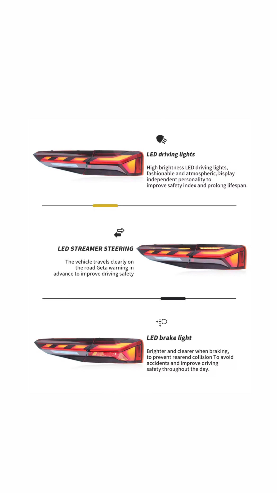 RS style LED Taillights Audi A5 B9 (2016-2019)